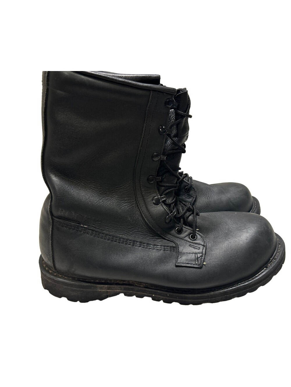 ROCKY Boots Size 12 W Black RB 01-01 Leather Combat Military Insulated Vibram